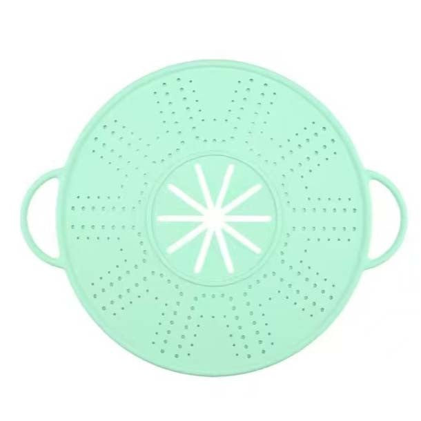 Capac Sita pentru Tigaie, Vivimall, 28 inch, Capac din Silicon pentru Scuregere, Rezistent la Remperaturi ridicate, Anti-Stropire, Deflector de Ulei, Verde deschis - vivimall.ro