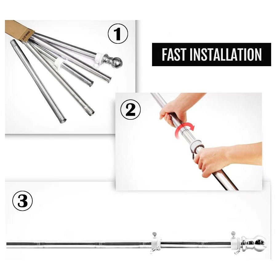 Suport de Steag, Vivimall, 180 cm, Argintiu - vivimall.ro