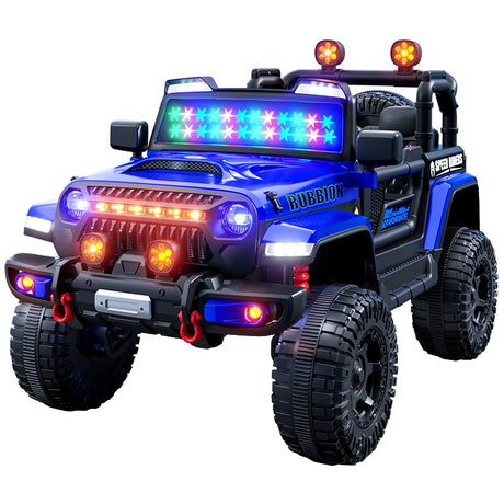 Mașina Electrica pentru Copii, Off-Road, Conectare Bluetooth, telecomanda, Tracțiune Integrala, Lumina Intermitenta, Baterie 12V 7Ah, 120x63x68cm, Alb