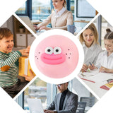 Jucărie squishy Flippy gogoașă 9 cm, vedere laterală, culoare alb cu roz