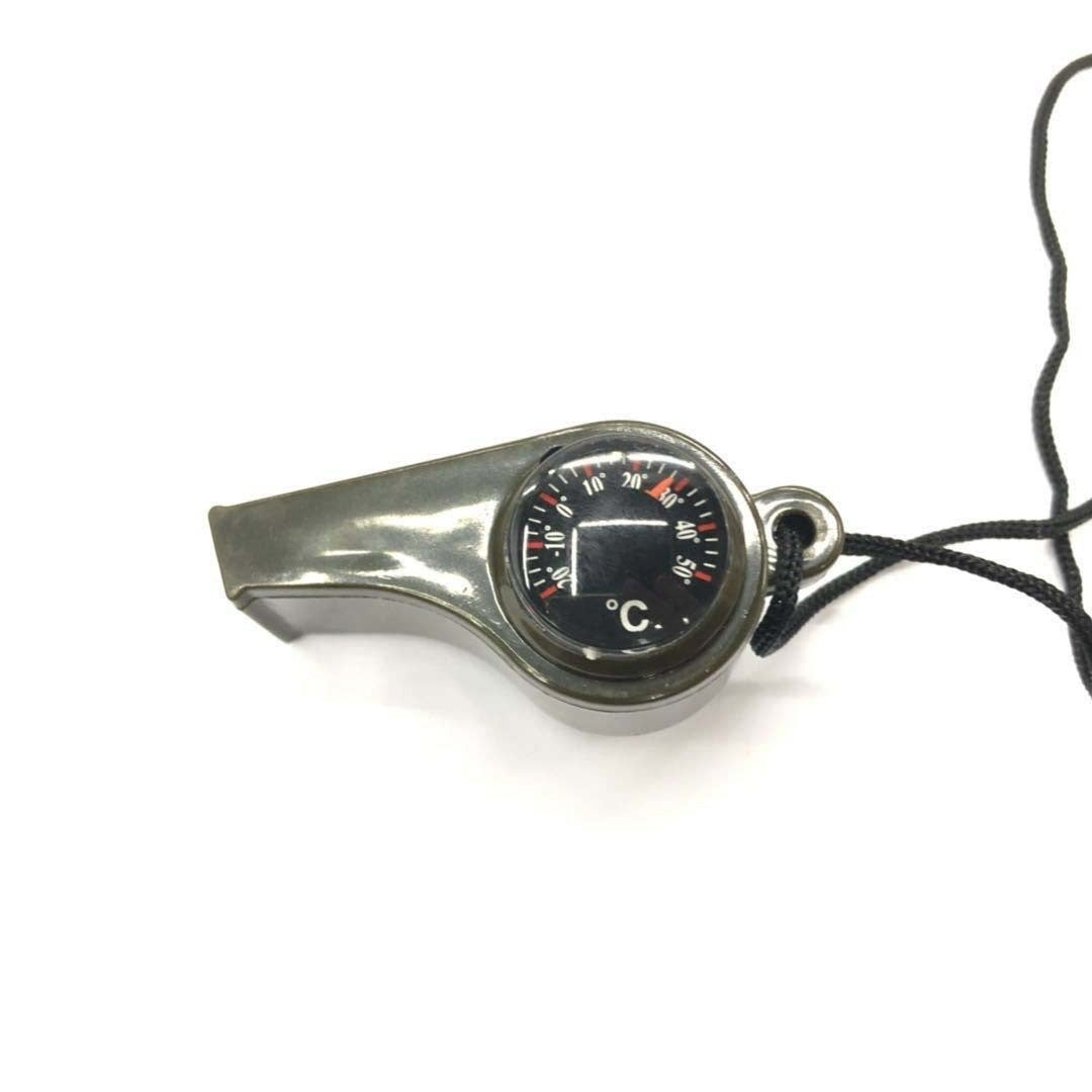 Fluier 3in1, Vivimall cu Busola si Termometru, pentru Drumetii, Negru