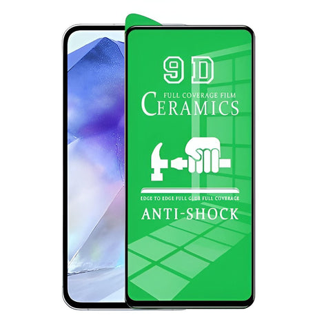 Folie de Protectie Ceramica, Flippy, Compatibila cu Samsung Galaxy A35 4G, A35 5G, Ceramics 9D, Antisoc, Margini Negre, Transparent - vivimall.ro