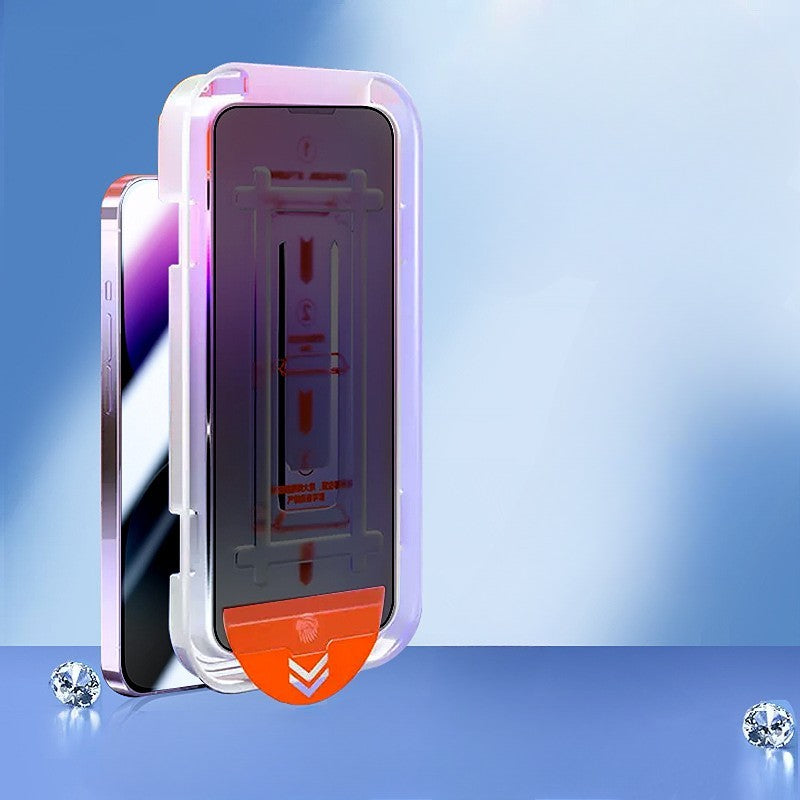 Folie de Protectie cu Instalare Rapida, Flippy, pentru Apple iPhone 15, Privacy Tempered Glass Easy Tool, Full Cover, Protectie Difuzor, HD, Margini Negre, Transparent - vivimall.ro