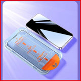 Folie de Protectie cu Instalare Rapida, Flippy, pentru Apple iPhone 15 Pro, Tempered Glass Easy Tool, Full Cover, Protectie Difuzor, HD, Margini Negre, Transparent - vivimall.ro