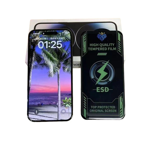 Folie de Protectie, Vivimall, pentru Apple iPhone 15 Plus, Tempered Glass ESD, Electroplate, Regenerabila, Full Cover, Margini Negre, Transparent - vivimall.ro