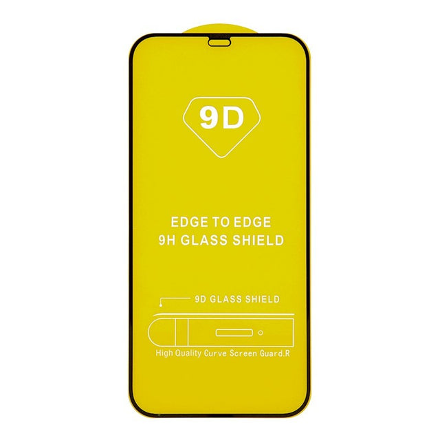 Folie de Protectie, Vivimall, pentru Apple iPhone 15 Pro Max, Tempered Glass 9D, Full Cover, HD, Margini Negre, Transparent - vivimall.ro