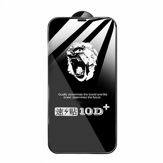 Folie de Protectie, Vivimall, pentru Apple iPhone 15 Pro Max, Tempered Glass 10D, Full Cover, Margini Negre, Transparent - vivimall.ro