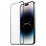 Folie protecție iPhone 15 Plus Tempered Glass 5D Full Cover, margini negre, vedere frontală a ambalajului