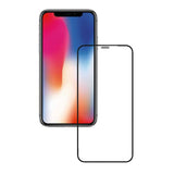 Folie protecție iPhone 15 Plus Tempered Glass HD cu margini negre, vedere frontală, acoperire completă ecran