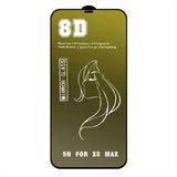 Folie de protecție iPhone 15 Plus Mirror 8D, detaliu margine neagră și finisaj auriu oglindă