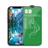 Folie sticlă temperată iPhone 15 Plus Mirror 8D efect oglindă verde, vedere frontală produs