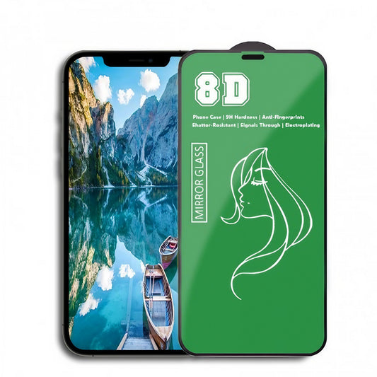 Folie de Protectie, Vivimall, pentru iPhone 15 Plus, Tempered Glass Mirror 8D, Efect Oglinda, HD, Verde - vivimall.ro