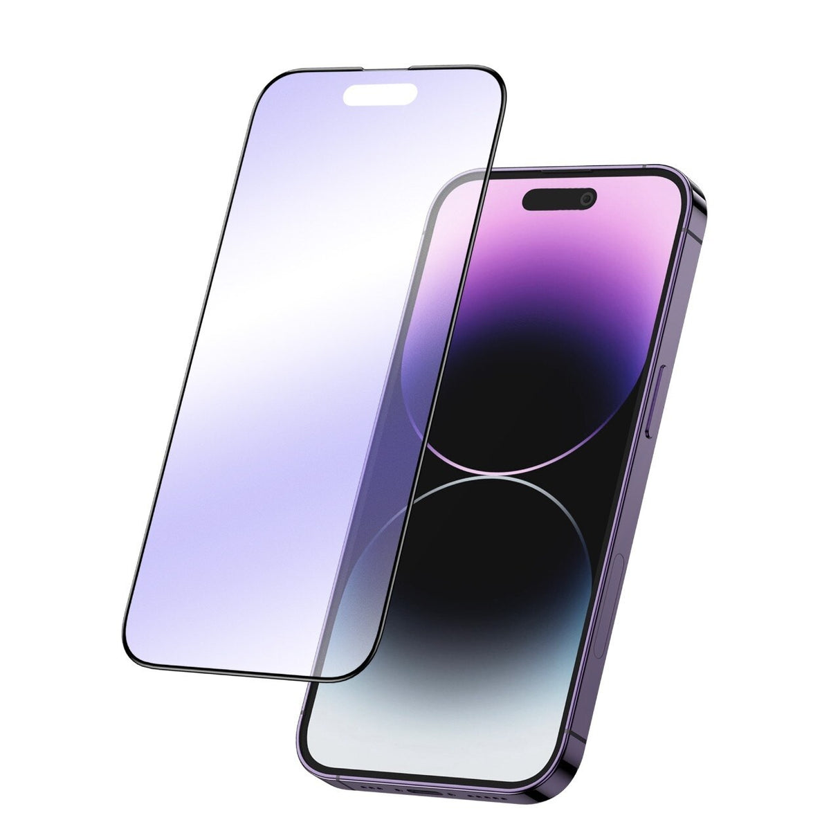 Folie de Protectie, Vivimall, pentru iPhone 15 Pro, Ceramic Anti-Blue, 9H, Protectie Ochi, Anti-Soc, Mov - vivimall.ro