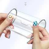 Folie de Protectie, Vivimall, pentru iPhone 15 Pro, Full Cover, Ceramics 9D, Anti-soc, Anti-amprenta, Margini Negre, Transparent - vivimall.ro
