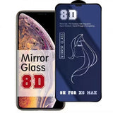 Folie sticlă temperată iPhone 15 Mirror 8D efect oglindă albastru, vedere frontală produs