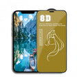 Folie tempered glass Mirror 8D efect oglindă auriu pentru iPhone 15, vedere frontală, acoperire full screen