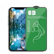 Folie sticlă temperată iPhone 15 cu efect oglindă verde Mirror 8D, vedere frontală produs