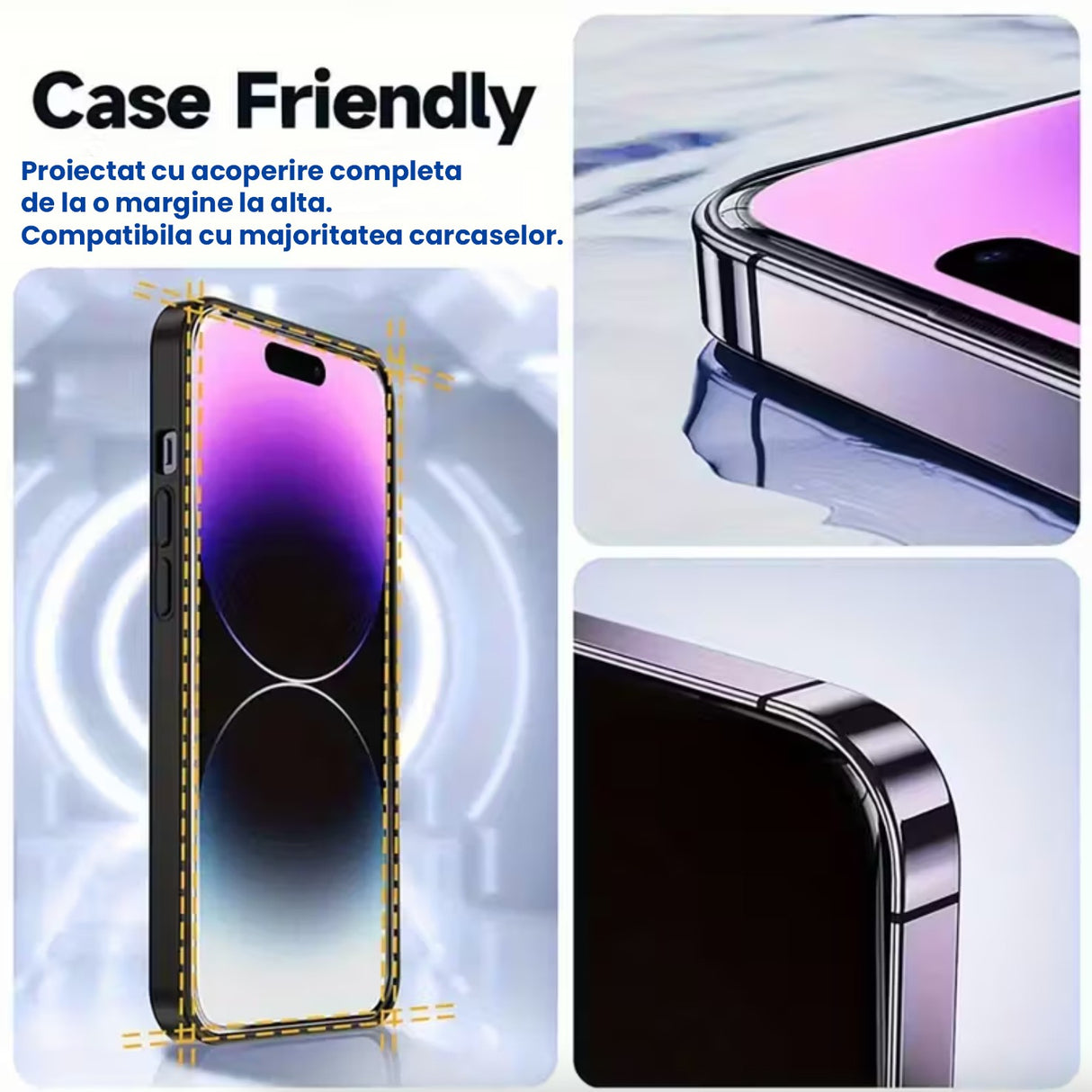 Folie de Protectie pentru Apple iPhone 15, Flippy, Sticla Securizata 3D, High Definition pentru Ecran complet, Anti Zgirieturi, Anti bule, Transparenta - vivimall.ro