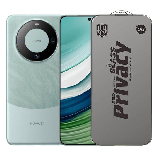 Folie de Protectie pentru Huawei Mate 60, Vivimall, Sticla Securizata ESD Antistatica, Super-X Privacy OG, Margini Negre, 0.30 mm, Transparent Inchis - vivimall.ro