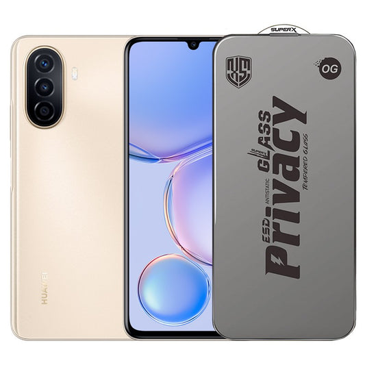 Folie de Protectie pentru Huawei Nova Y71, Vivimall, Sticla Securizata ESD Antistatica, Super-X Privacy OG, Margini Negre, 0.30 mm, Transparent Inchis - vivimall.ro