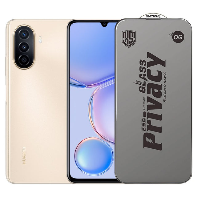 Folie de Protectie pentru Huawei Nova Y71, Flippy, Sticla Securizata ESD Antistatica, Super-X Privacy OG, Margini Negre, 0.30 mm, Transparent Inchis - vivimall.ro