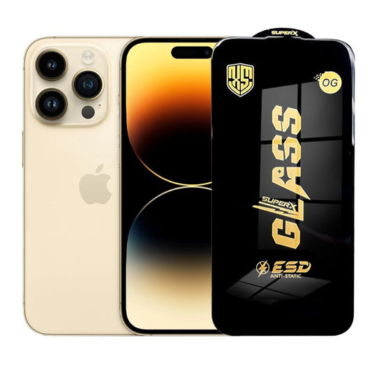 Folie de Protectie pentru iPhone 14 Pro, Vivimall, Sticla Securizata ESD, Margini Negre, Rezistenta la Zgirieturi, Antistatica, 0.35 mm, Transparenta - vivimall.ro