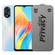 Folie de Protectie pentru Oppo A18, Flippy, Sticla Securizata ESD Antistatica, Super-X Privacy OG, Margini Negre, 0.30 mm, Transparent Inchis - vivimall.ro