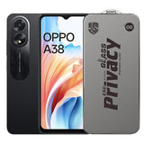 Folie de Protectie pentru Oppo A38, Flippy, Sticla Securizata ESD Antistatica, Super-X Privacy OG, Margini Negre, 0.30 mm, Transparent Inchis - vivimall.ro