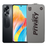 Folie de Protectie pentru Oppo A58, Flippy, Sticla Securizata ESD Antistatica, Super-X Privacy OG, Margini Negre, 0.30 mm, Transparent Inchis - vivimall.ro