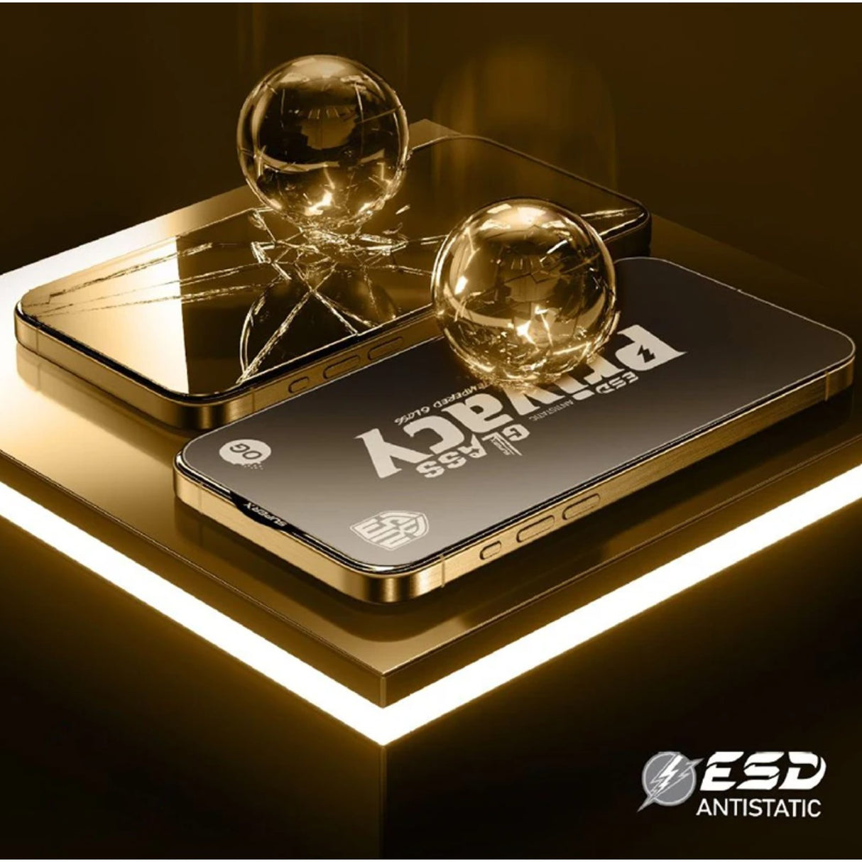 Folie de Protectie pentru Oppo A59, Flippy, Sticla Securizata ESD Antistatica, Super-X Privacy OG, Margini Negre, 0.30 mm, Transparent Inchis - vivimall.ro