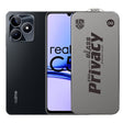 Folie de Protectie pentru Realme C53, Flippy, Sticla Securizata ESD Antistatica, Super-X Privacy OG, Margini Negre, 0.30 mm, Transparent Inchis - vivimall.ro
