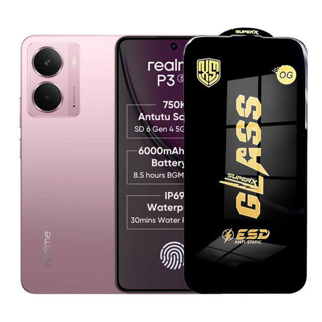 Folie de Protectie pentru Realme P3, Flippy, Sticla Securizata ESD, Margini Negre, Rezistenta la Zgirieturi, Antistatica, 0.35 mm, Transparenta - vivimall.ro