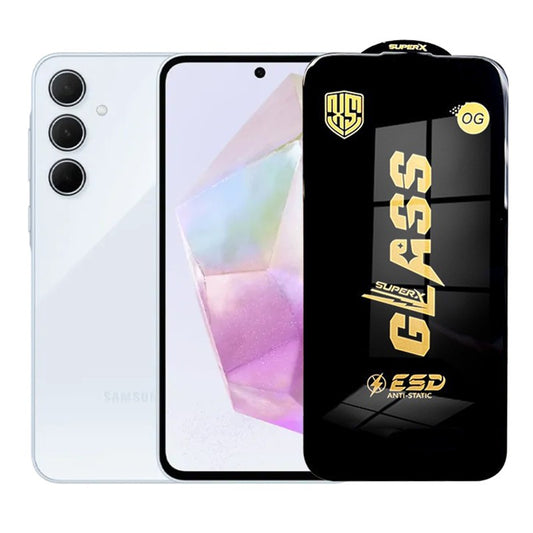 Folie de Protectie pentru Samsung Galaxy A35, Vivimall, Sticla Securizata ESD, Margini Negre, Rezistenta la Zgirieturi, Antistatica, 0.35 mm, Transparenta - vivimall.ro