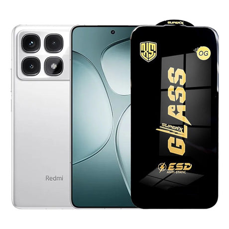 Folie sticlă securizată ESD pentru Xiaomi Redmi K70 Ultra, 0.35 mm, margini negre, vedere frontală