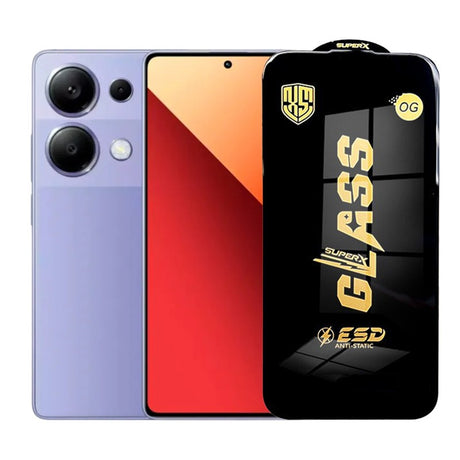 Folie sticlă securizată ESD pentru Xiaomi Redmi Note 13 Pro, 0.35 mm, margini negre, vedere frontală