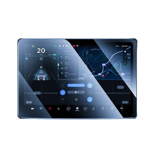 Folie de Sticla Securizata, Flippy, Compatibila cu Tesla Model 3 / Tesla Model Y, Ecran Frontal, Anti Blue-Ray, 4K Ultra HD, Anti-amprenta, 2.5D, Transparent - vivimall.ro