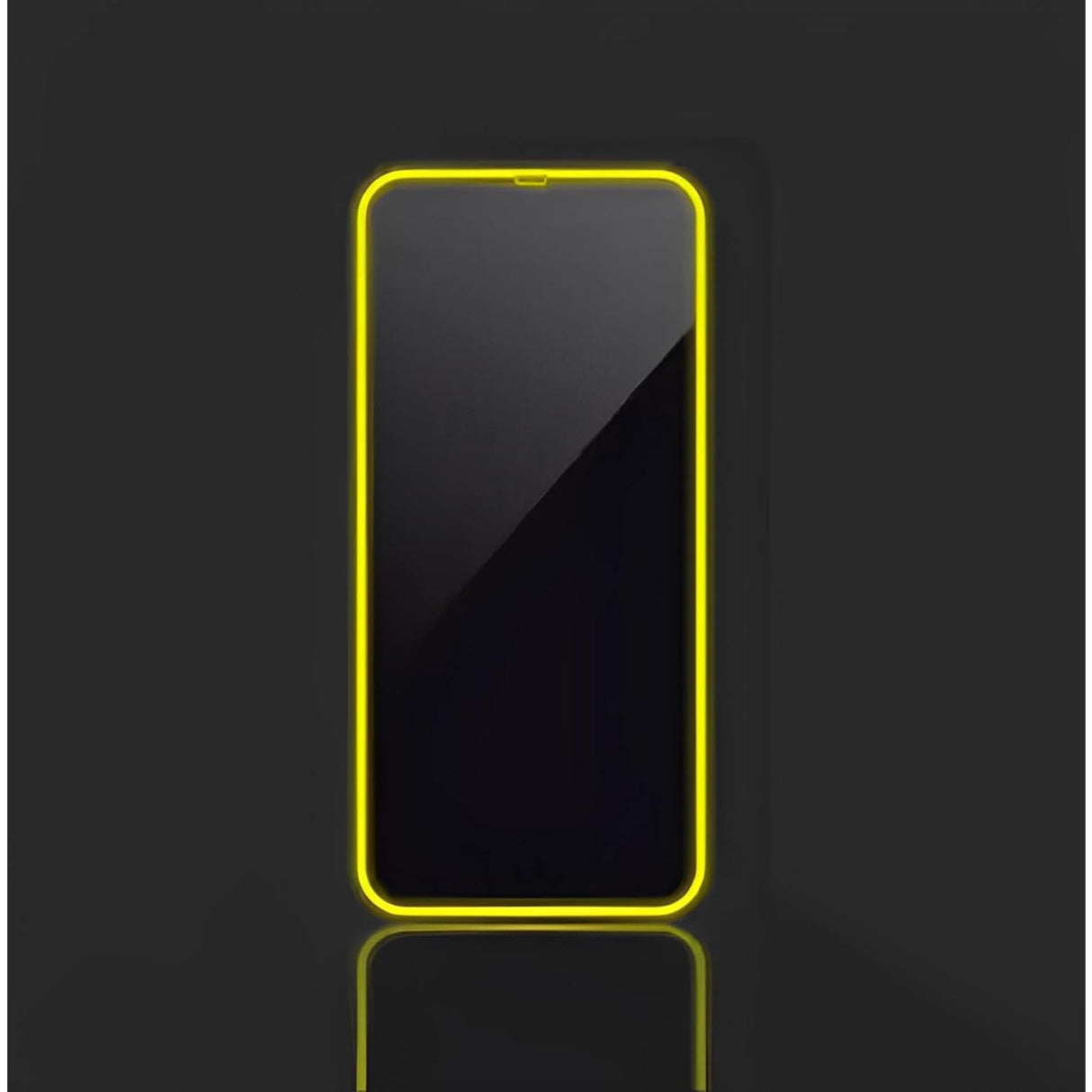 Pachet complet folie sticlă iPhone 15 Luminous galben neon, dimensiuni 11x11x3 cm, grosime 0,2 mm
