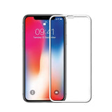 Folie sticlă securizată iPhone 15 Vivimall Luminous, margine fosforescentă neon albă, vedere frontală
