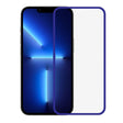 Folie sticlă securizată iPhone 15 Vivimall Luminous, margine fosforescentă albastru, vedere frontală