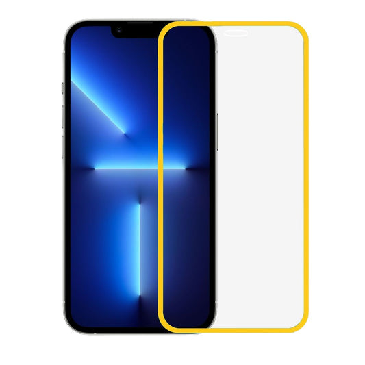 Folie de Sticla Securizata pentru Apple iPhone 15 Pro, Vivimall, Luminous, Margine Fosforescenta Neon din Silicon, Mat, Anti-Amprenta, Protectie Completa, 9H, Portocaliu - vivimall.ro