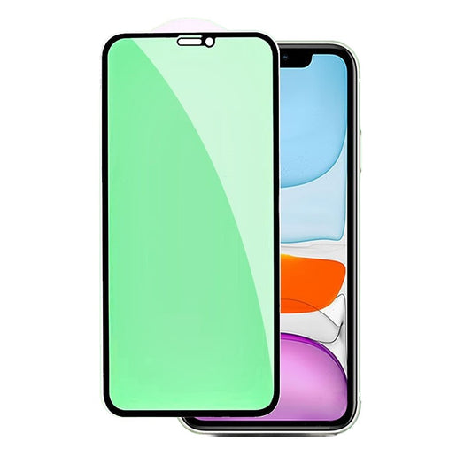 Folie de Sticla Securizata pentru Apple iPhone 15 Pro Max, Vivimall, Lumina Verde Anti-Blue Ray, Auto-Aplicare, Protectie Completa 9D, Verde - vivimall.ro