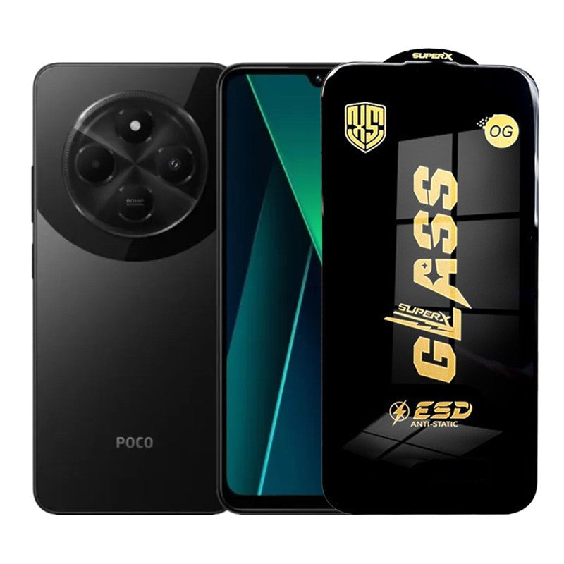Folie de Protectie pentru Xiaomi Poco C75, Vivimall, Sticla Securizata ESD, Margini Negre, Rezistenta la Zgirieturi, Antistatica, 0.35 mm, Transparenta - vivimall.ro