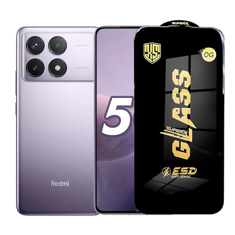 Folie sticlă securizată ESD pentru Xiaomi Redmi K70, 0.35 mm, margini negre – vedere frontală