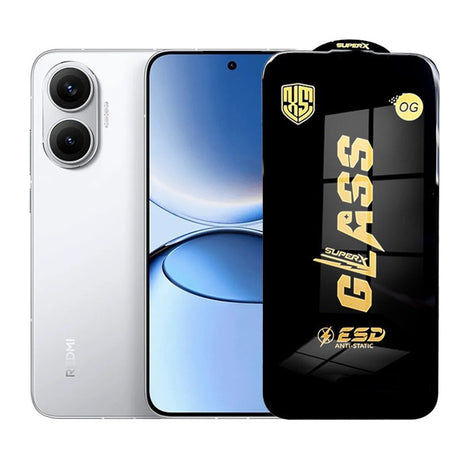 Folie sticlă securizată ESD pentru Xiaomi Redmi Turbo 4 Pro, 0.35 mm, margini negre, vedere frontală
