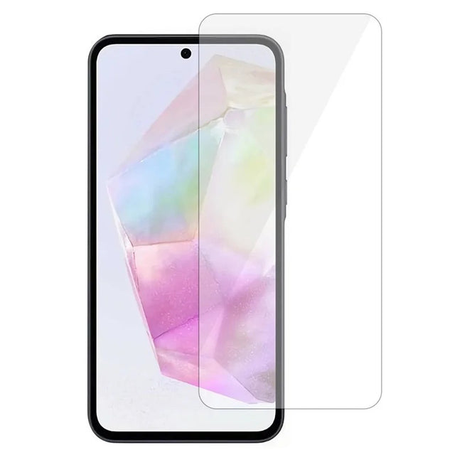 Folie sticlă securizată 3D pentru Samsung Galaxy A35, grosime 0.3 mm, transparentă – vedere frontală