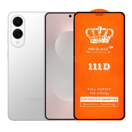 Folie sticlă securizată Samsung Galaxy S25 Edge, Full Cover 111D, margini negre, vedere frontală
