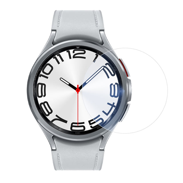 Folie sticlă securizată Samsung Galaxy Watch6 Classic 47mm, profil 2.5D transparent, vedere frontală