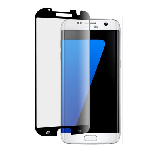 Folie Sticla Securizata Curbata Vivimall pentru Samsung S7 Edge, 9H, lipici margine, contur negru - vivimall.ro