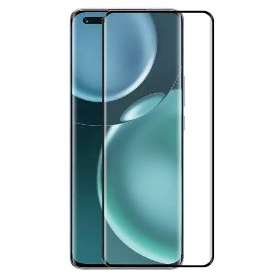 Folie sticlă curbată Full Glue Honor Magic 4 Pro 5G, negru, vedere frontală pe telefon