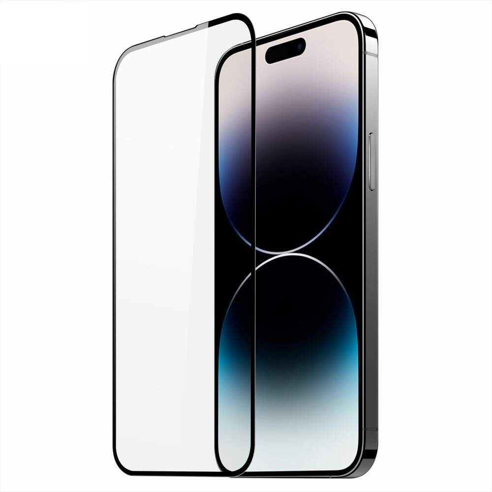 Folie Sticla Vivimall pentru iPhone 15 Plus, Transparenta HD, 9H, 111D, Margini negre - vivimall.ro